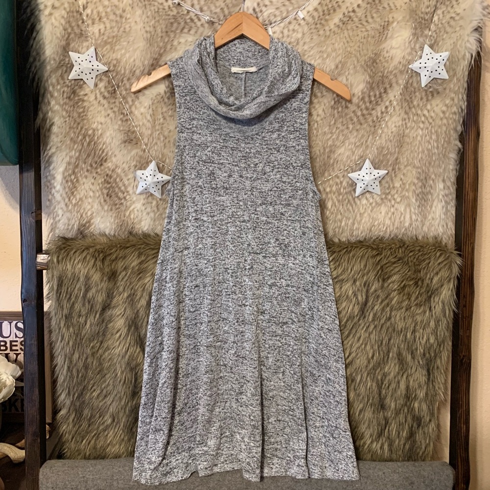 Wasabi + Mint Grey Draped Neckline Shift Dress